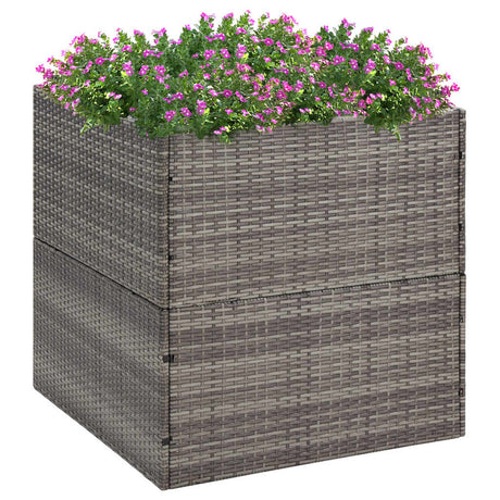 VidaXL Pflanzgefäß 80x80x80 cm Polyrattan grau