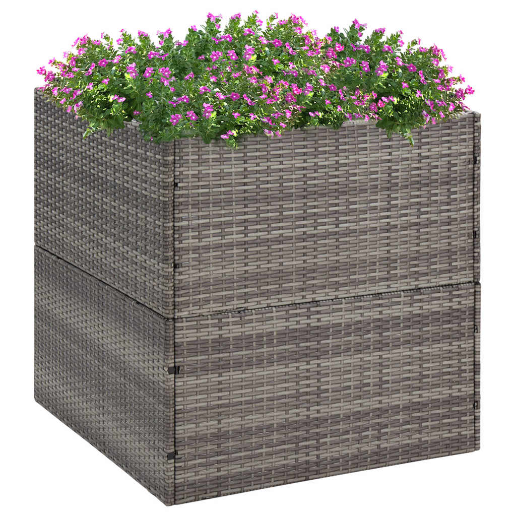 VidaXL Pflanzgefäß 80x80x80 cm Polyrattan grau