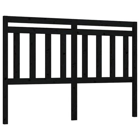 Vidaxl hoofdbord 146x4x100 cm massief grenenhout zwart