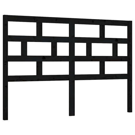Vidaxl hoofdbord 146x4x100 cm massief grenenhout zwart