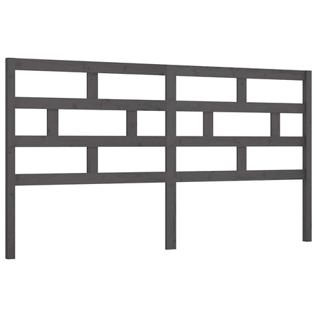 Vidaxl hoofdbord 206x4x100 cm massief grenenhout grijs