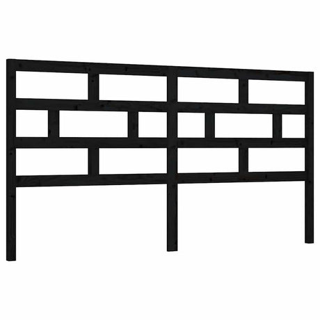 Vidaxl hoofdbord 206x4x100 cm massief grenenhout zwart