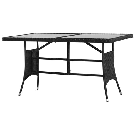 Vidaxl tuintafel 140x80x74 cm poly rattan zwart