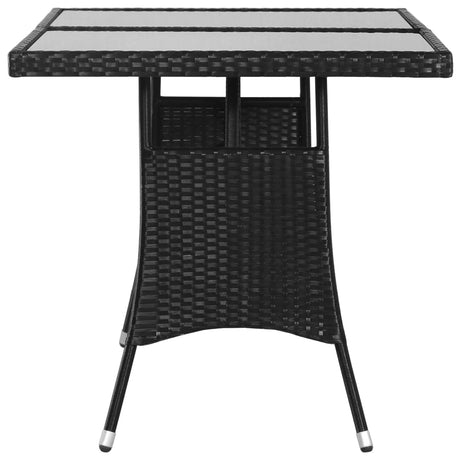Vidaxl tuintafel 140x80x74 cm poly rattan zwart