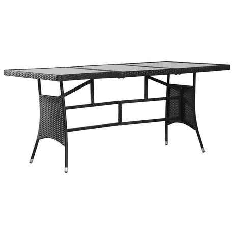 Vidaxl tuintafel 170x80x74 cm poly rattan zwart