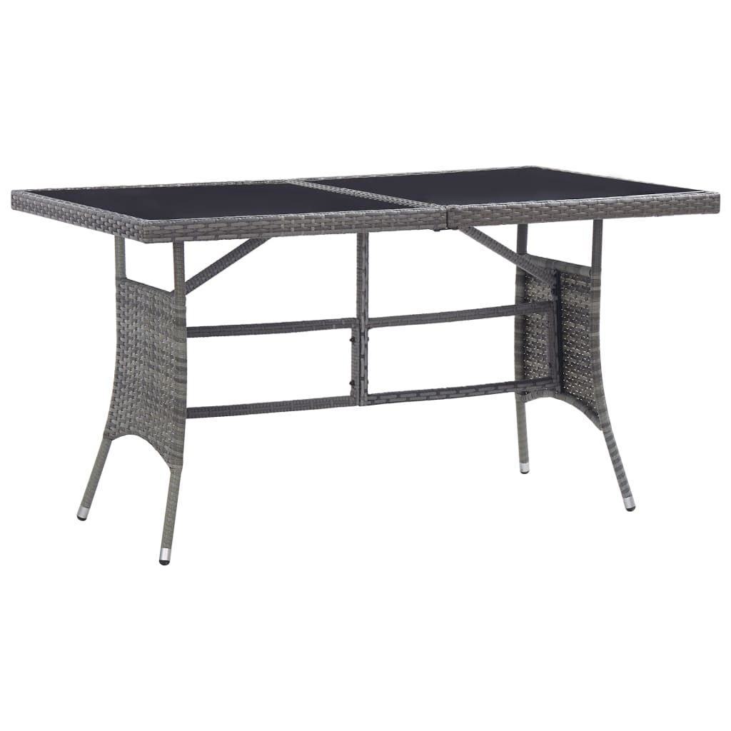 Vidaxl tuintafel 140x80x74 cm poly rattan grijs