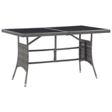 Vidaxl tuintafel 140x80x74 cm poly rattan grijs