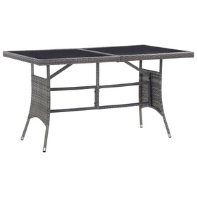 Vidaxl tuintafel 140x80x74 cm poly rattan grijs