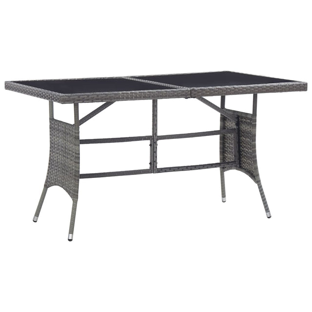 Vidaxl tuintafel 140x80x74 cm poly rattan grijs