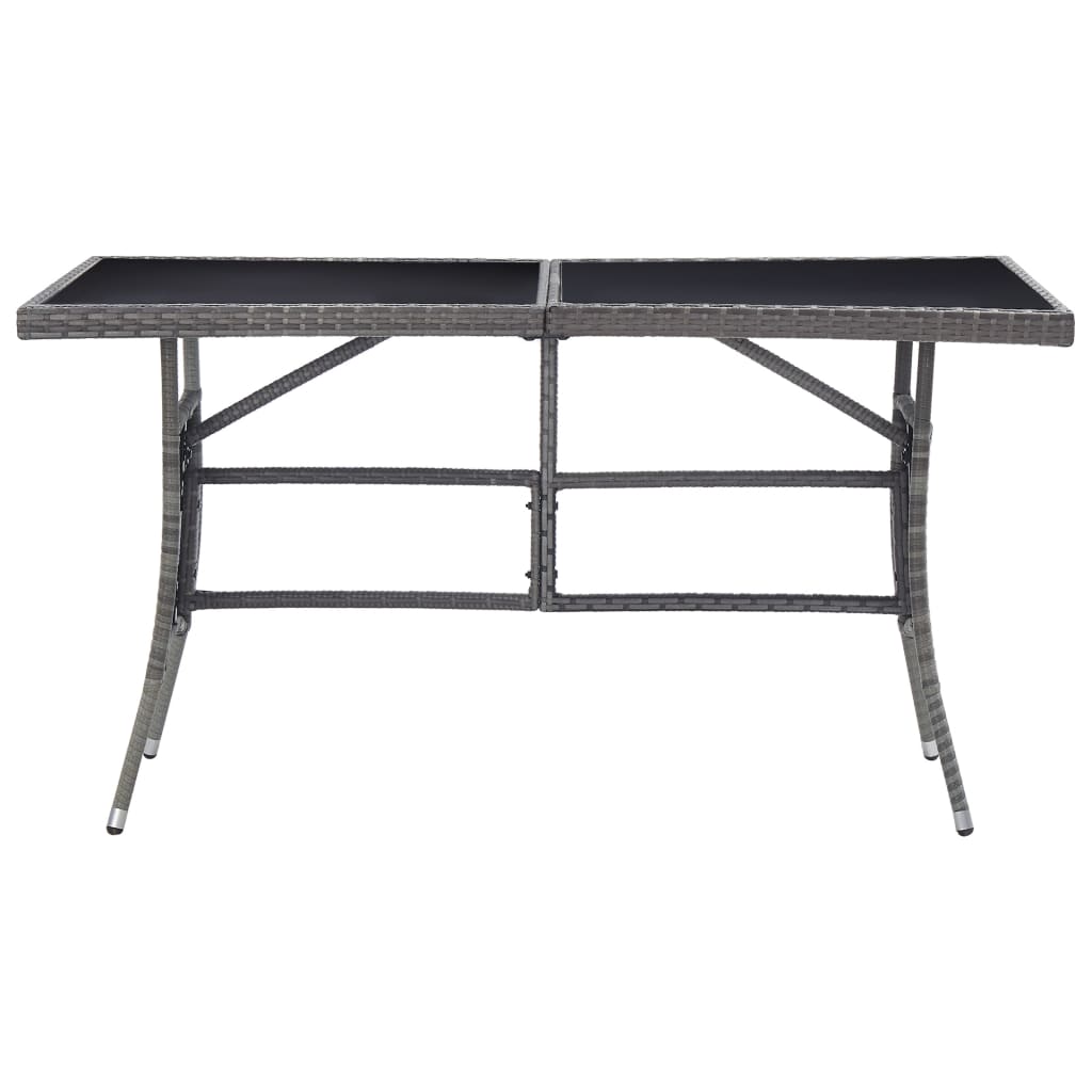 Vidaxl tuintafel 140x80x74 cm poly rattan grijs