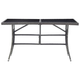 Vidaxl tuintafel 140x80x74 cm poly rattan grijs
