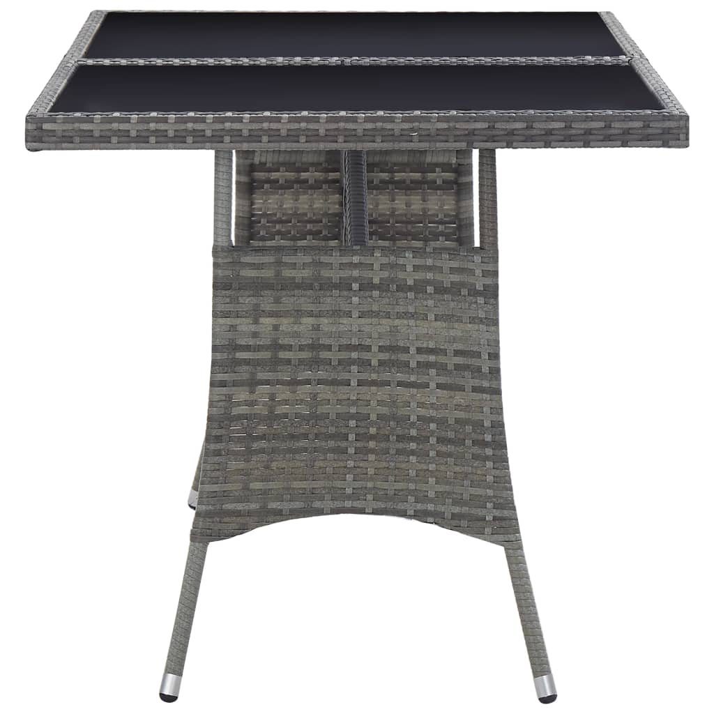 Vidaxl tuintafel 140x80x74 cm poly rattan grijs