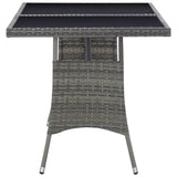 Vidaxl tuintafel 140x80x74 cm poly rattan grijs
