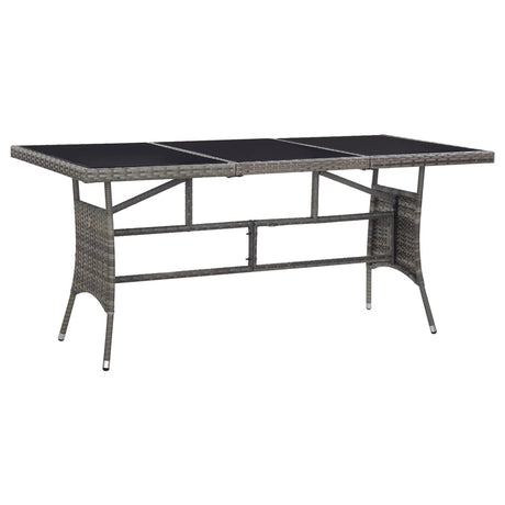 Vidaxl tuintafel 170x80x74 cm poly rattan grijs
