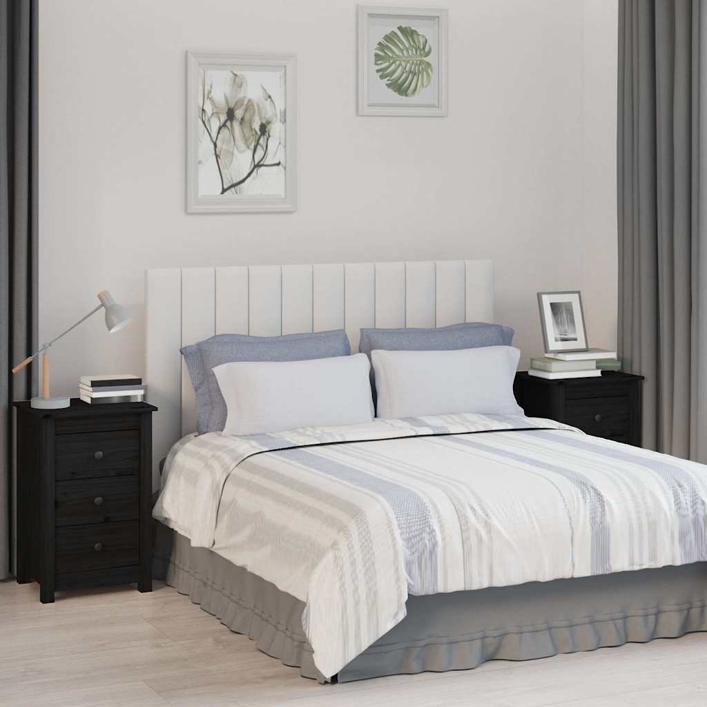 Vidaxl nachtkastjes 2 st 40x35x61,5 cm massief grenenhout zwart