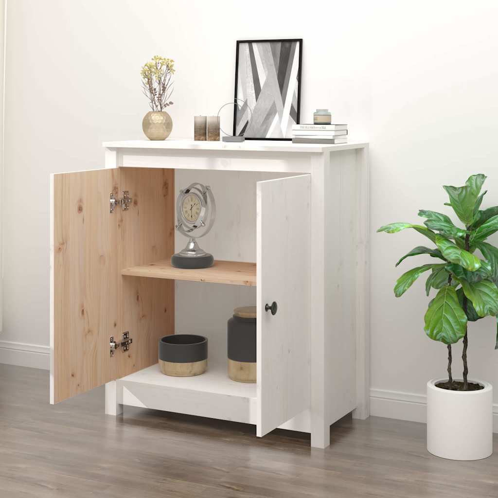 Vidaxl dressoir 70x35x80 cm massief grenenhout wit