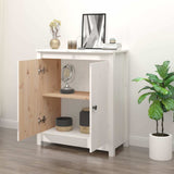 Vidaxl dressoir 70x35x80 cm massief grenenhout wit