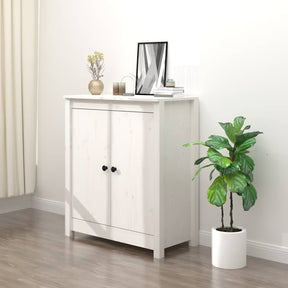Vidaxl dressoir 70x35x80 cm massief grenenhout wit
