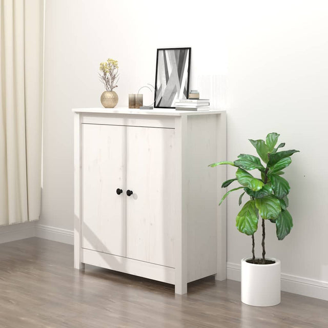 Vidaxl dressoir 70x35x80 cm massief grenenhout wit