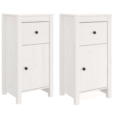 Vidaxl dressoirs 2 st 40x35x80 cm massief grenenhout wit