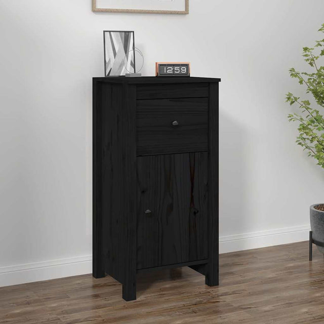 Vidaxl dressoir 40x35x80 cm massief grenenhout zwart