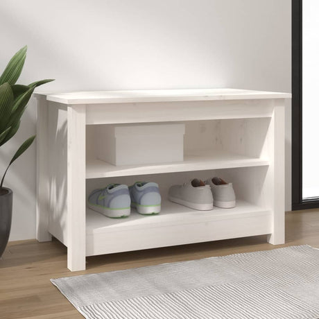 Vidaxl Schuhe Bank 70x38x45.5 cm Festkiefer weiß