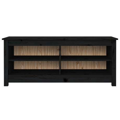Vidaxl Schuhsofa 110x38x45.5 cm Festkiefer schwarz