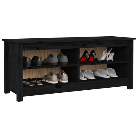 Vidaxl Schuhsofa 110x38x45.5 cm Festkiefer schwarz