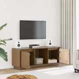 Vidaxl tv-meubel 110,5x35x44 cm massief grenenhout honingbruin