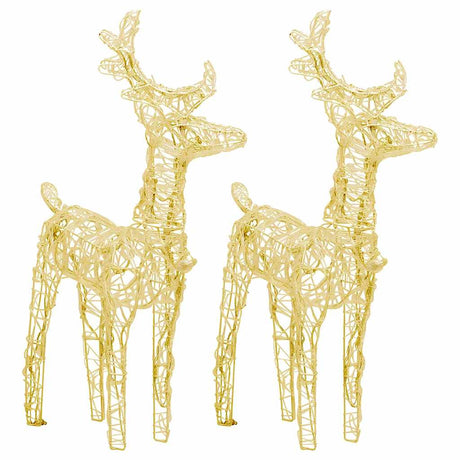 VidaXL Weihnachtsrentier 2 Stk. 80 LEDs Acryl warmweiß