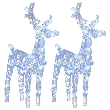 Vidaxl Weihnachten Tiere 2 ST 80 LEDs Acrylkalt weiß