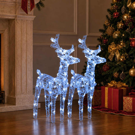 Vidaxl Weihnachten Tiere 2 ST 80 LEDs Acrylkalt weiß
