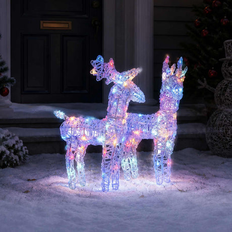 Vidaxl Weihnachten Tiere 2 ST 80 LEDs Acryl -Multi -Colored