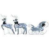 Vidaxl Weihnachtsdekoration Rentiere und Schlitten 60 LEDs Weiß