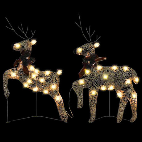 Vidaxl Weihnachten Tiere 2 St 40 LEDs Gold gefärbt