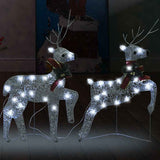 Vidaxl Weihnachten Tiere 2 ST 40 LEDs Silberfarben