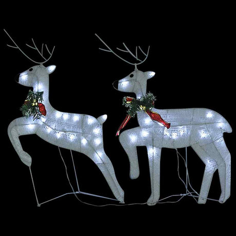 Vidaxl Weihnachten Tiere 2 ST 40 LEDs Weiß