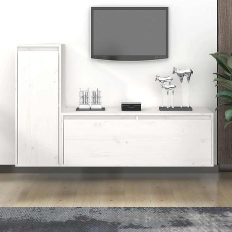 Vidaxl tv-meubelen 2 st massief grenenhout wit