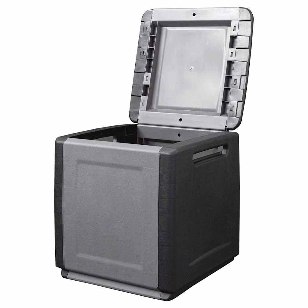 Vidaxl tuinbox 130 l 54x53x57 cm donkergrijs en zwart