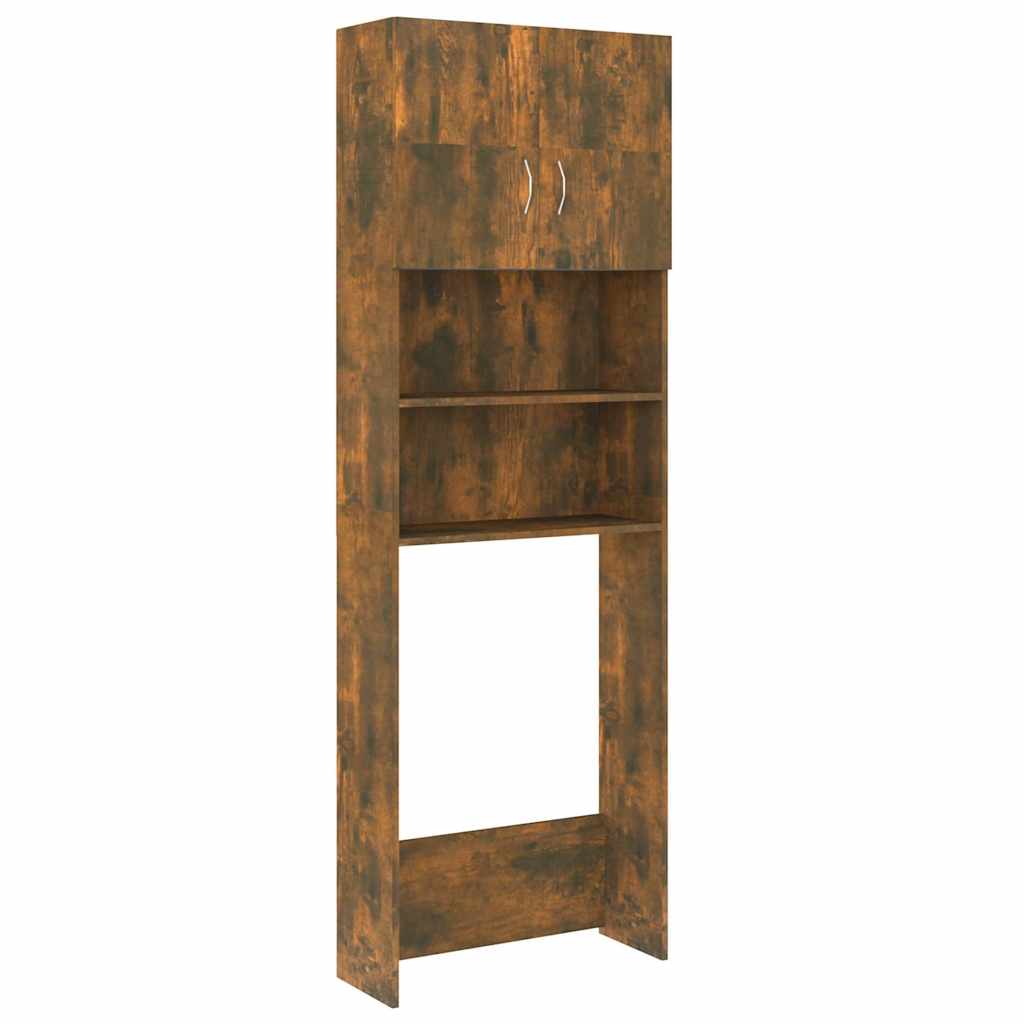 Vidaxl Waschmaschinenschrank 64x25.5x190 cm geräucherte Eiche gefärbt