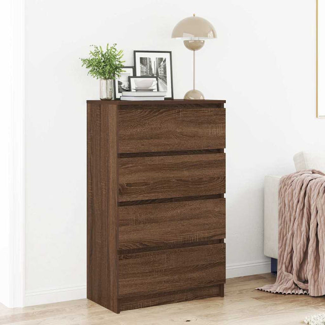 Vidaxl dressoir 60x35x98,5 cm bewerkt hout bruin eikenkleur