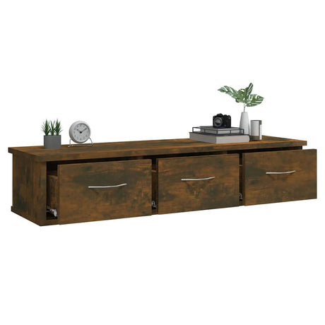Vidaxl wandkast 88x26x18,5 cm bewerkt hout gerookt eikenkleurig