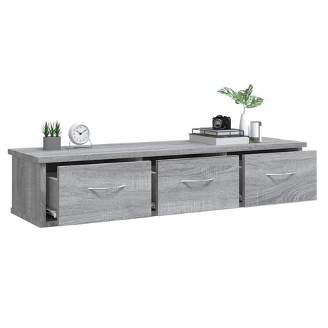 Vidaxl wandkast 88x26x18,5 cm bewerkt hout grijs sonoma eikenkleurig