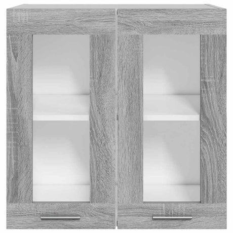Vidaxl vitrinekast hangend lyon 60x31x60 cm bewerkt hout grijs sonoma eiken