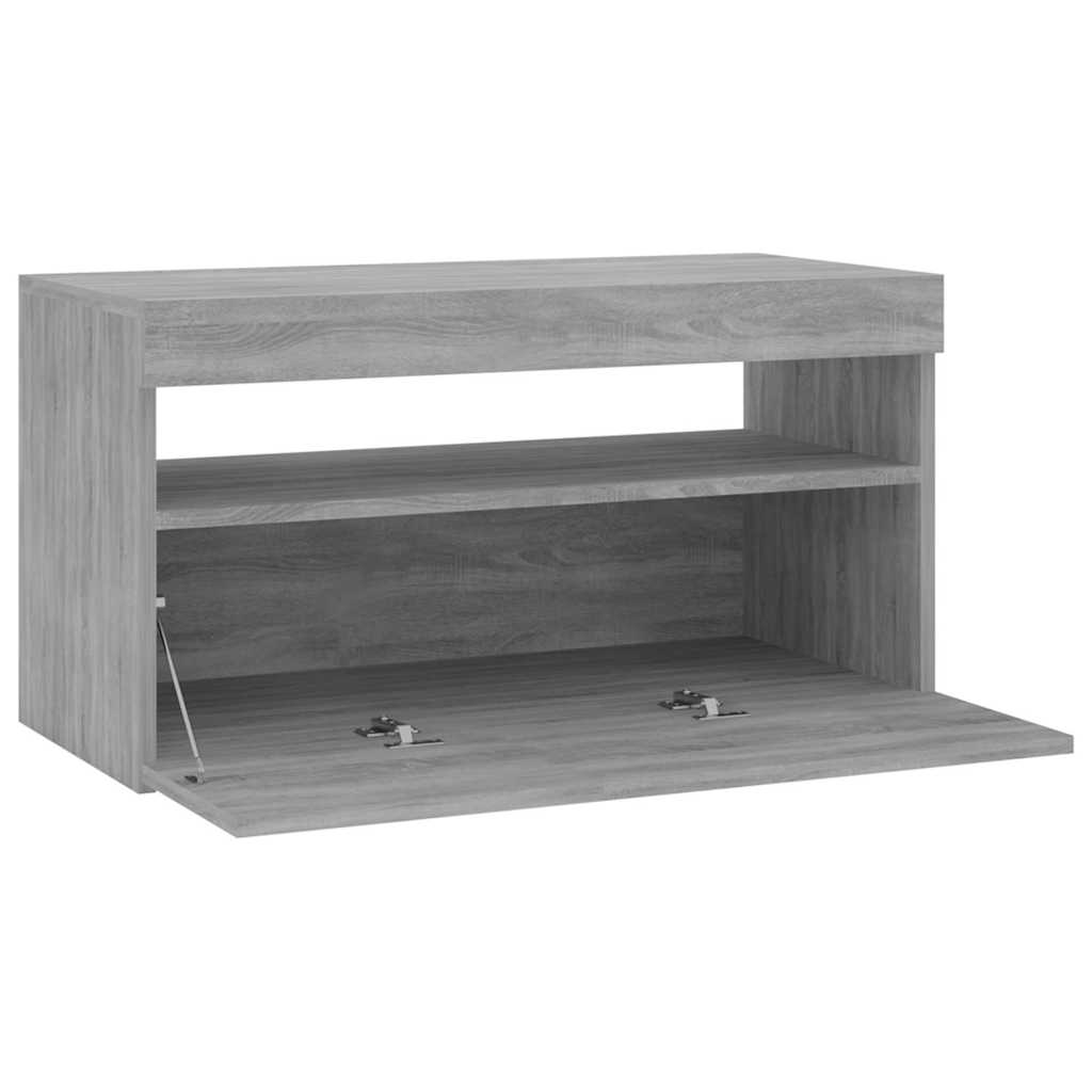 Vidaxl tv-meubel met led-verlichting 75x35x40 cm grijs sonoma eiken