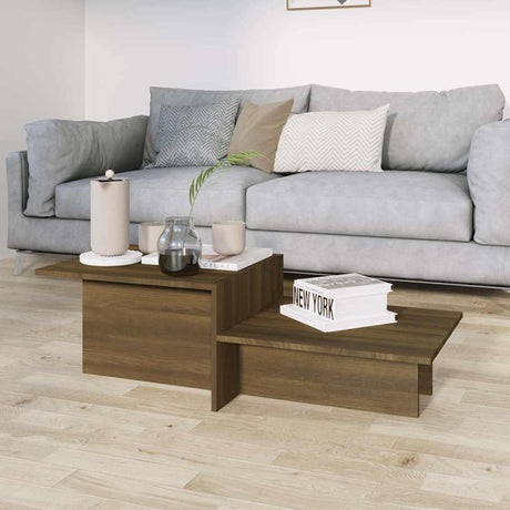 Vidaxl salontafel 111,5x50x33 cm bewerkt hout bruin eikenkleur
