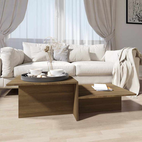 Vidaxl salontafel 111,5x50x33 cm bewerkt hout bruin eikenkleur
