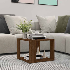 Vidaxl salontafel 40x40x30 cm bewerkt hout bruin eikenkleur