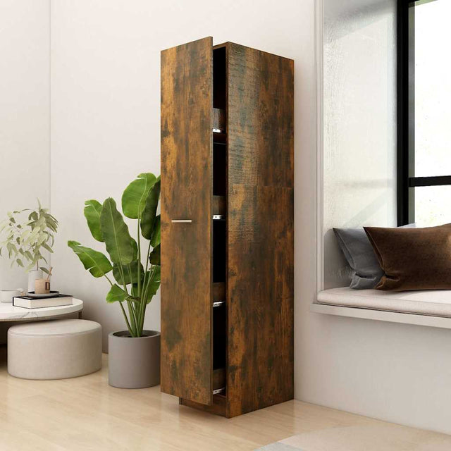 Vidaxl apothekerskast 30x42,5x150 cm bewerkt hout gerookt eikenkleurig