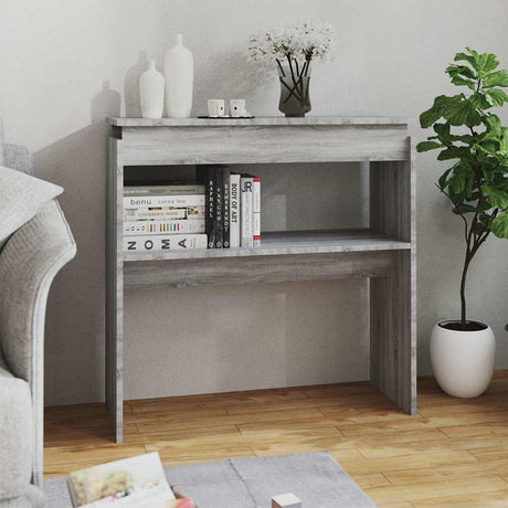 Vidaxl wandtafel 80x30x80 cm bewerkt hout grijs sonoma eikenkleurig